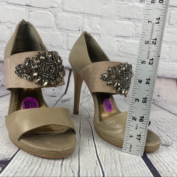 Chinese Laundry Shoes Chinese Laundry Tan Embellished Heels Size 85